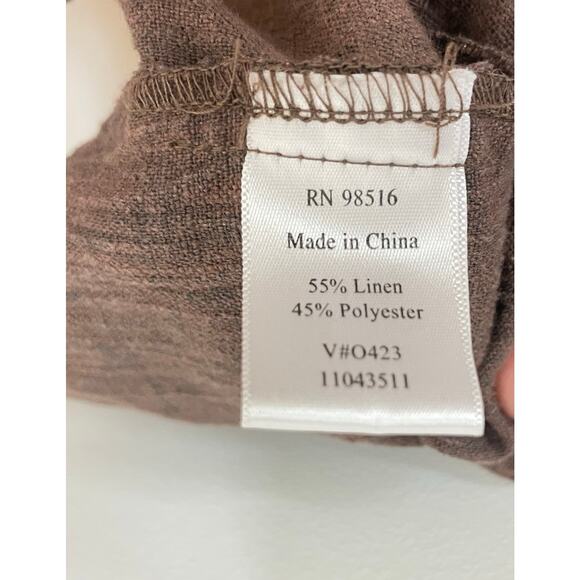 Coldwater Creek Sz 14 Linen Blend Short Sleeve Fit & Flare Lagenlook Midi Dress - Picture 5 of 7